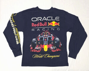 Abercrombie Kids Boys Navy Oracle Red Bull Racing F1 Graphic T-Shirt Size 13-14